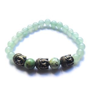 African Turquoise Green Aventurine Buddha Bracelet